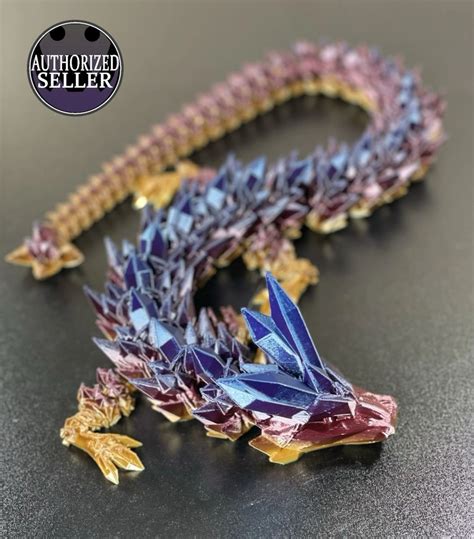 ;) Curled up to print, but sits at 2ft long File Contain - Original Crystal Dragon Curled (Harder to print the feet, make sure you have good adhesion and level print bed). . Articulated crystal dragon 3d print file free